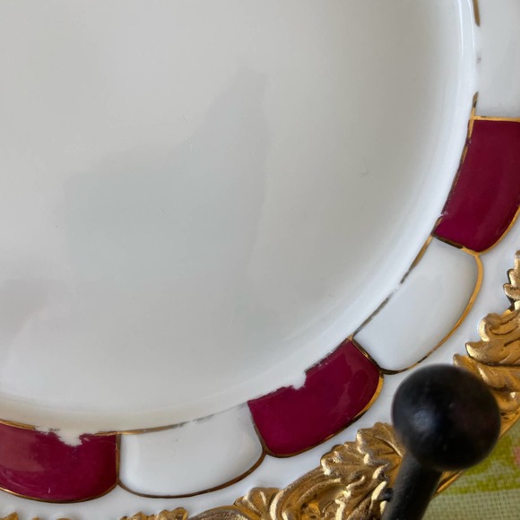 Vintage Meissen dessert plate rare golden Pink and Gold - Picture 4 of 11